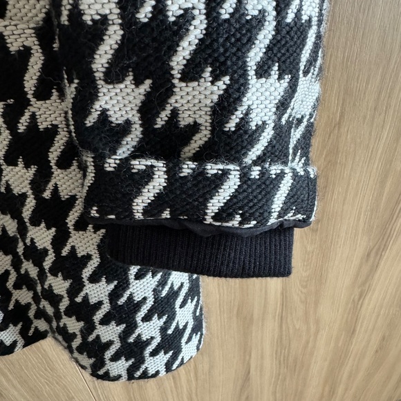 Theory Sz L Black & White Houndstooth Car Coat Like New - Picture 5 of 7